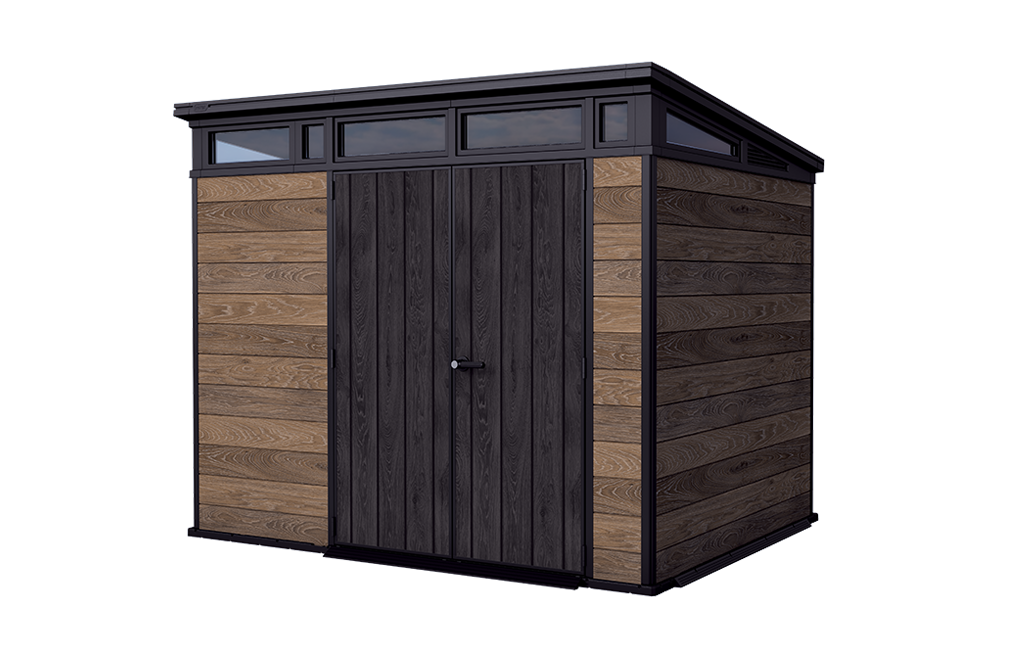Signature Walnut Brown Storage Shed 9x7 Shed Keter US